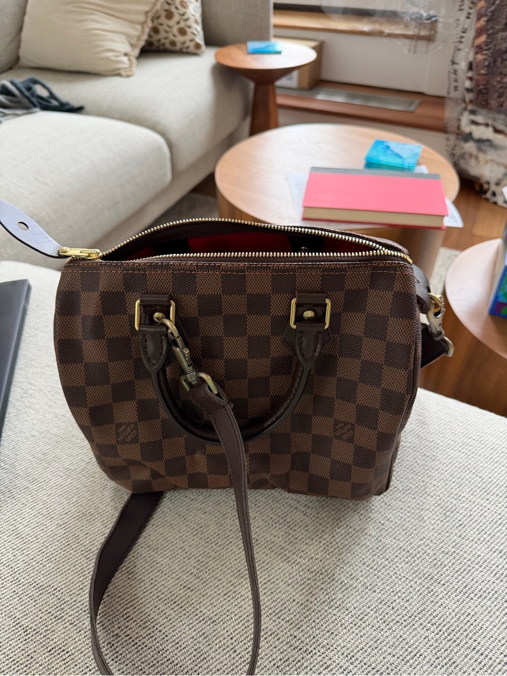 Louis Vuitton Brown Damier Ebene Crossbody Satchel